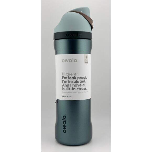 Owala HOLIDAY EDITION 24 oz FreeSip Water Bottle, METALLIC WINTERGREEN GREEN - Picture 1 of 7
